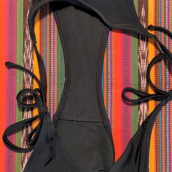 Aerie large L black string cheeky bikini bottom gently used like new - Picture 4 of 4